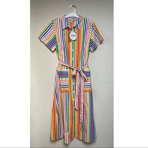 Christopher John Rogers for Target Striped Short Sleeve Shirtdress, NWT